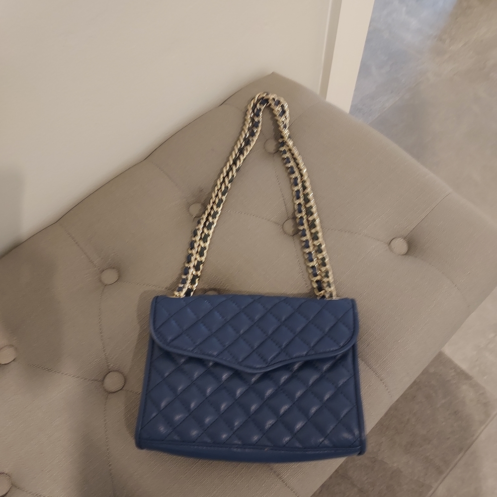 Rebecca Minkoff Navy Quilted Chain Shoulder Bag